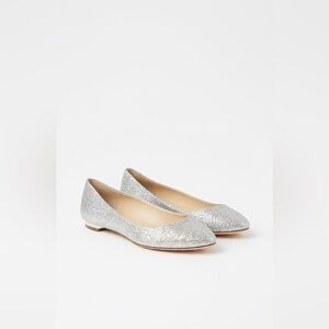 JIMMY CHOO Leather Sparkle Glitter Ballet Flat | EU 37.5 |
